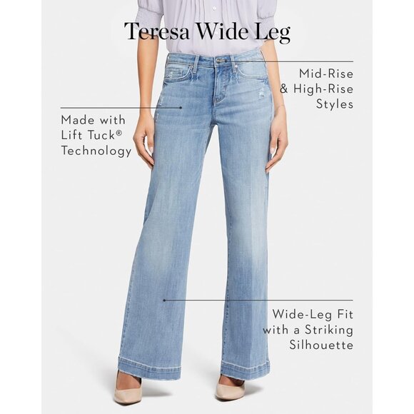 Women's Plus Size Trouser Jeans Cotton Blend Wide Leg Slimming Technology - Picture 6 of 6